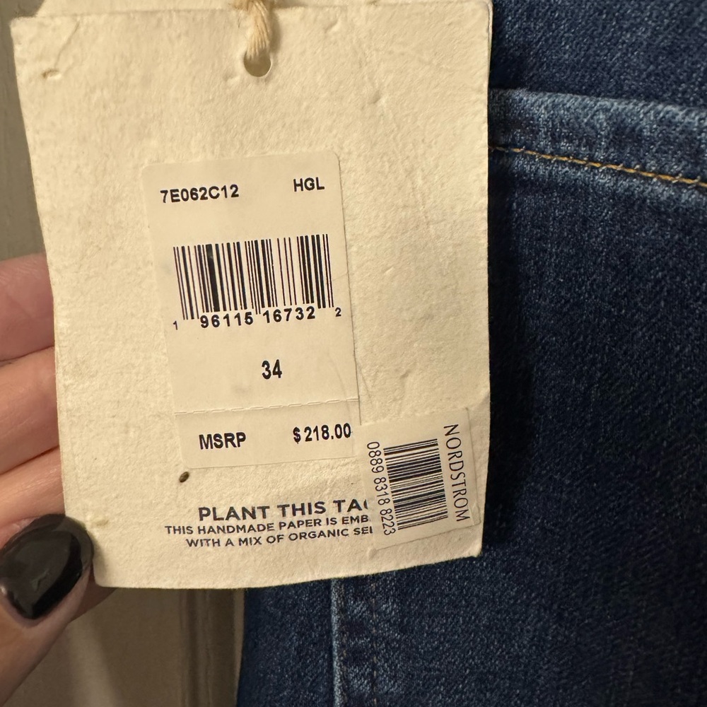 NWT 7 For All Mankind Blue Cropped Flare Jeans - Picture 3 of 7